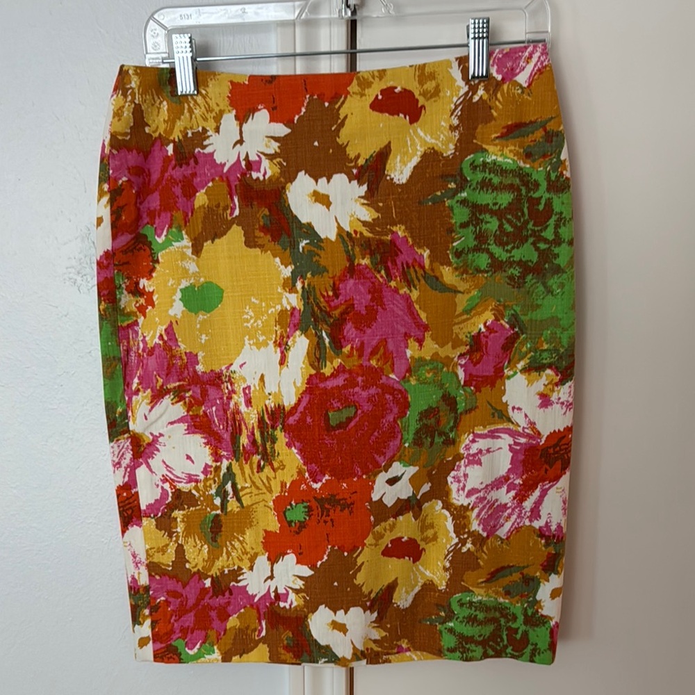 Talbots Multicolor Floral Pencil Skirt